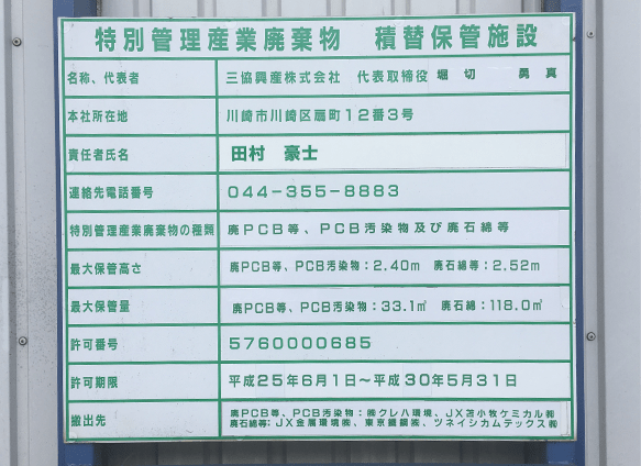 積替保管許可看板